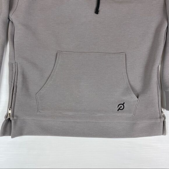 Peloton Rib Side Zip Hoodie Gray Oversize Women's Size S Relaxed Fit - Picture 5 of 11
